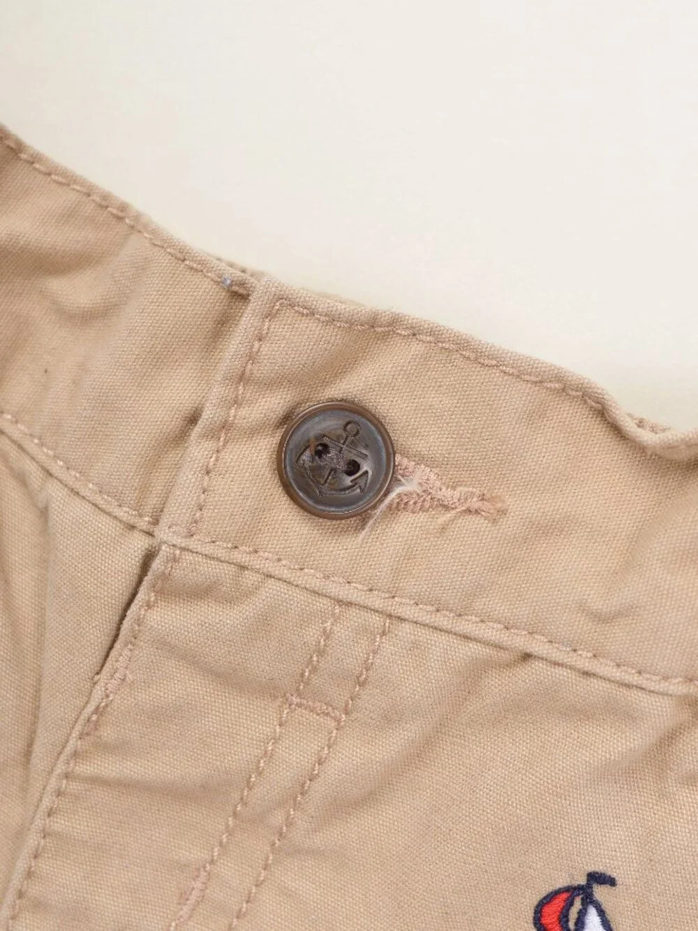 Gymboree Khaki Cotton Nautical Anchor Embroidered Khaki Pants Baby Boy 0 - 3 M